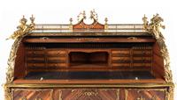 A Louis XV Style Gilt Bronze Mounted Marquetry Bureau à Cylindre