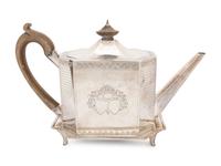 An English George III Silver Teapot and Stand
