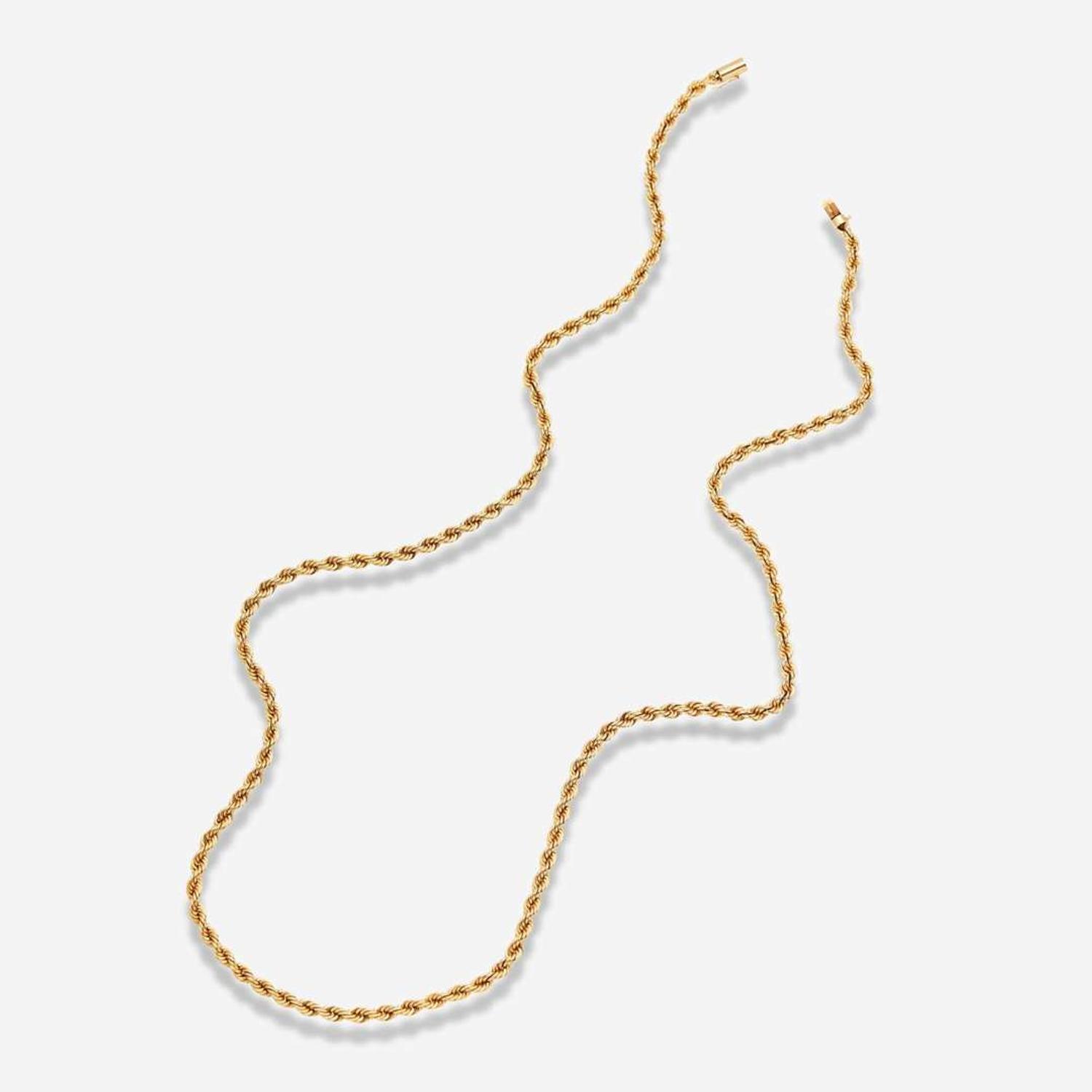 A 14K Yellow Gold Rope Chain