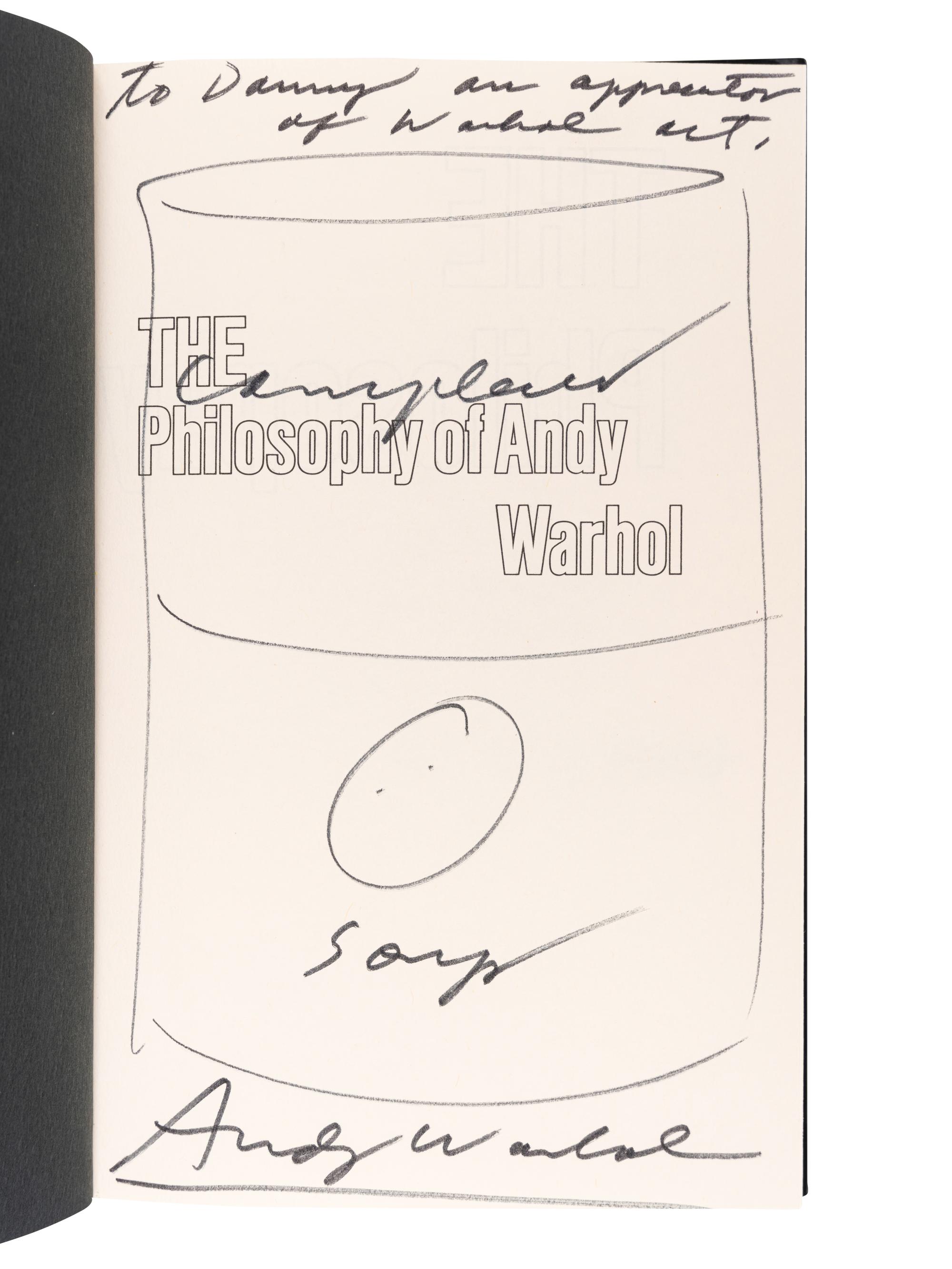 [ARTIST'S BOOK]. WARHOL, Andy (1928-1987). The Philosophy of Andy Warhol (From A to B and Back Again) . New York and London: Harcourt Brace Jovanovich, [1975].