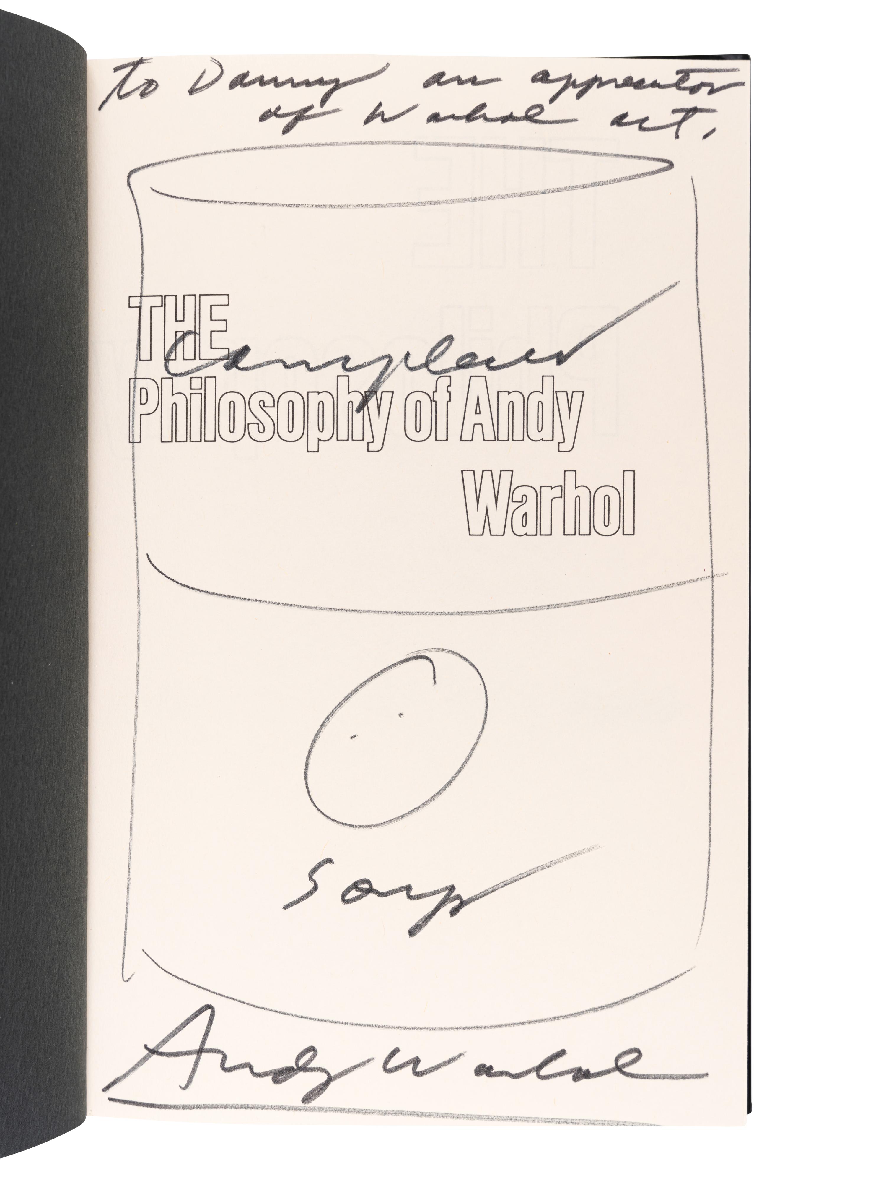[ARTIST'S BOOK]. WARHOL, Andy (1928-1987). The Philosophy of Andy Warhol (From A to B and Back Again) . New York and London: Harcourt Brace Jovanovich, [1975].