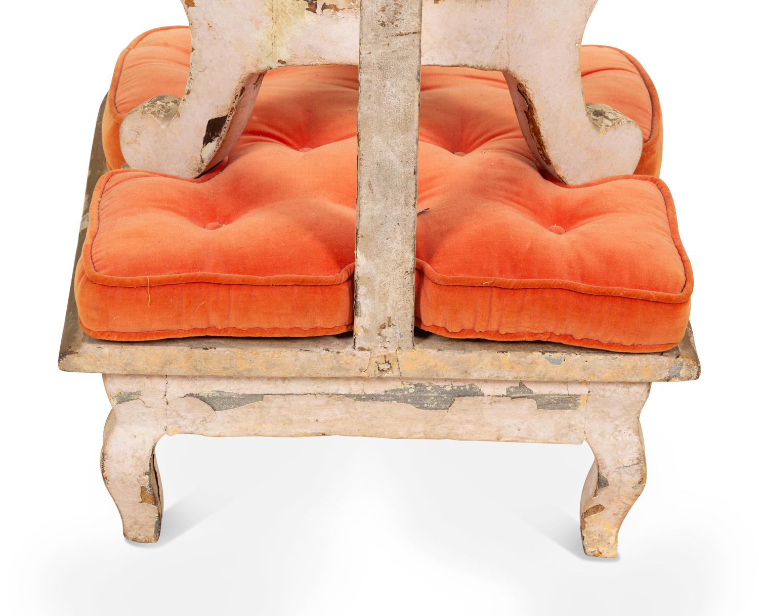 An Italian Rococo Style Painted and Parcel Gilt Prie-Dieu