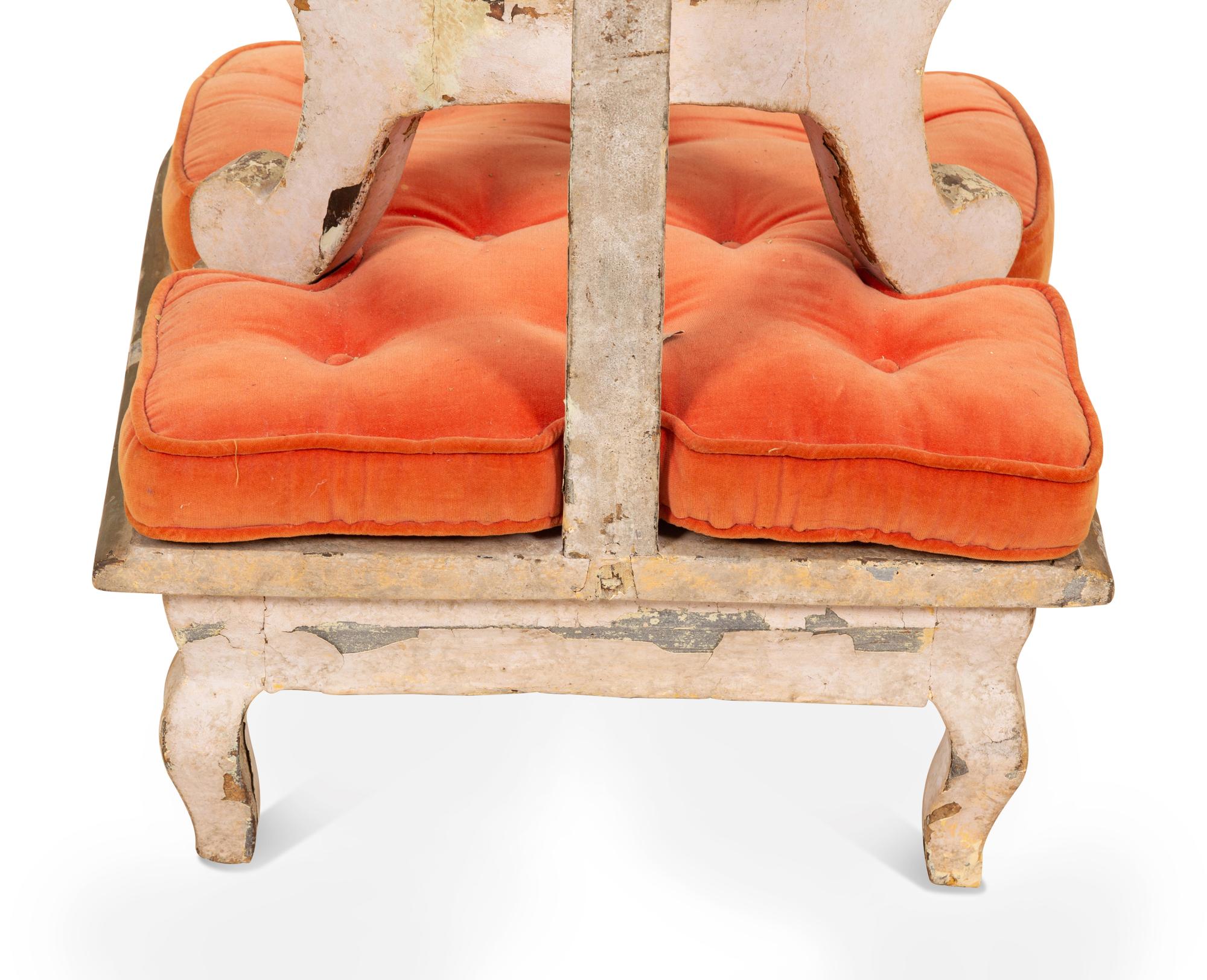 An Italian Rococo Style Painted and Parcel Gilt Prie-Dieu