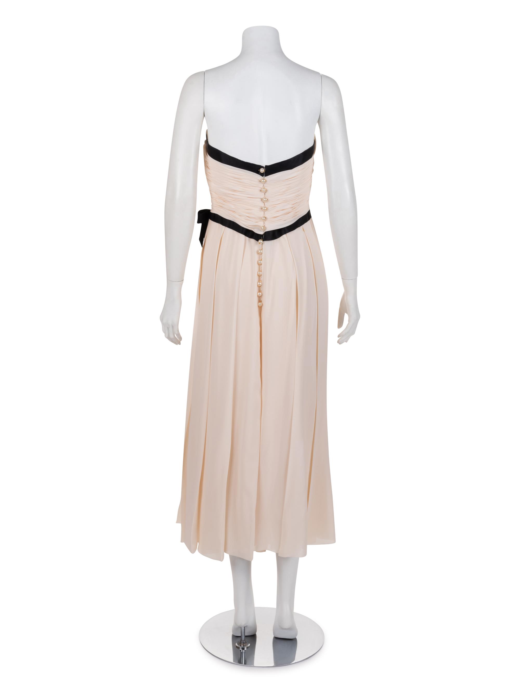 Chanel Ruched Strapless Dress, 1980s