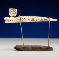Nunivak Island Carved Polychrome Pipe