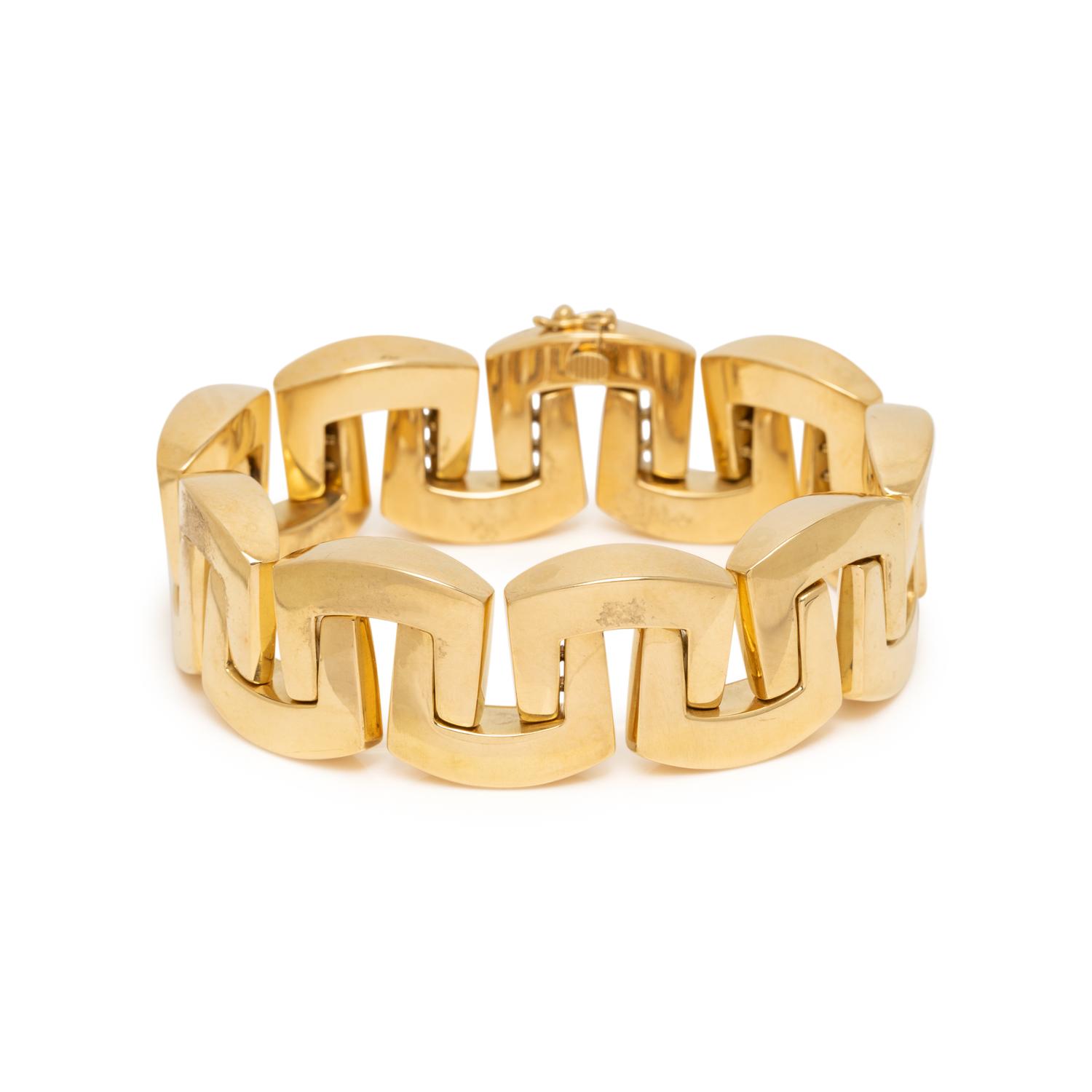 YELLOW GOLD FANCY LINK BRACELET
