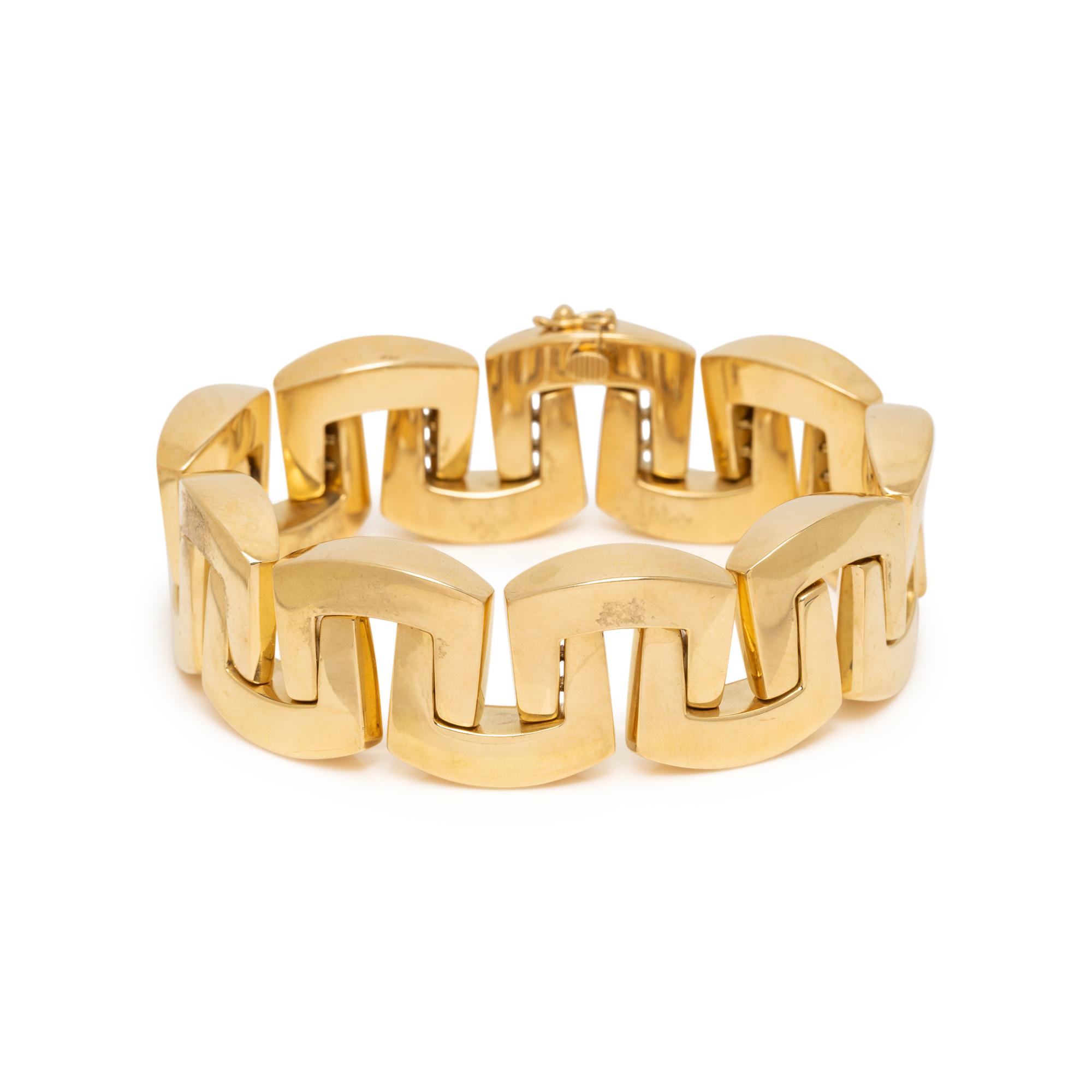 YELLOW GOLD FANCY LINK BRACELET