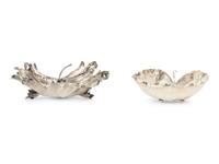 Two Buccellatti Silver Leaf-Form Bowls