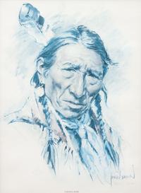 Four Prints: Blossom , edition 53/500; Sitting Eagle , edition 239/250; Raven , edition 53/500; Turning Robe , edition 239/250, together with book, The Art and Life of Harley Brown