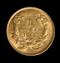 A United States 1857 Indian Princess $1 Gold Coin