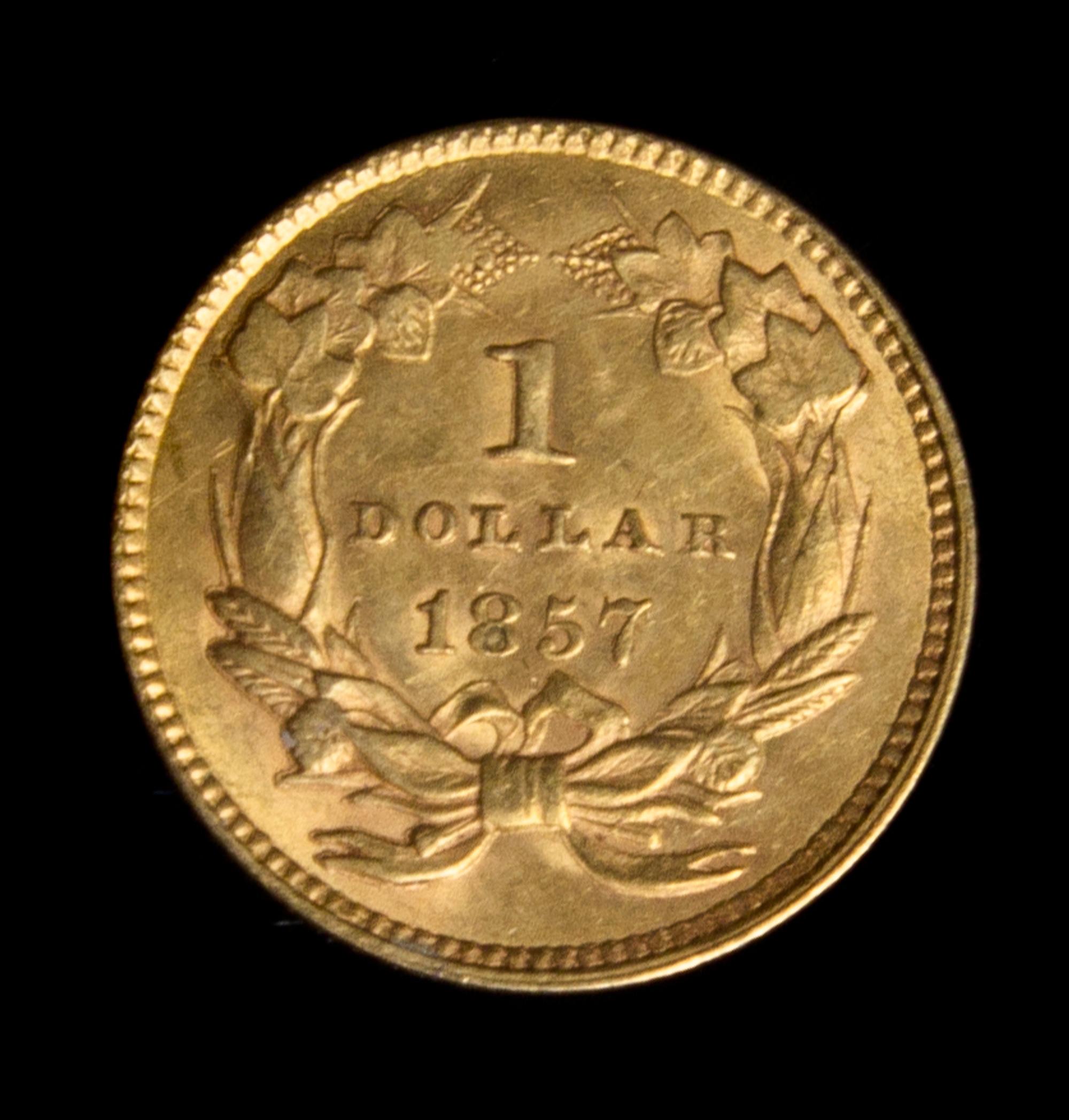 A United States 1857 Indian Princess $1 Gold Coin