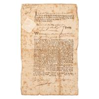 [REVOLUTIONARY WAR]. A group of 2 Massachusetts documents including an enlistment bounty receipt for a Revolutionary War soldier.