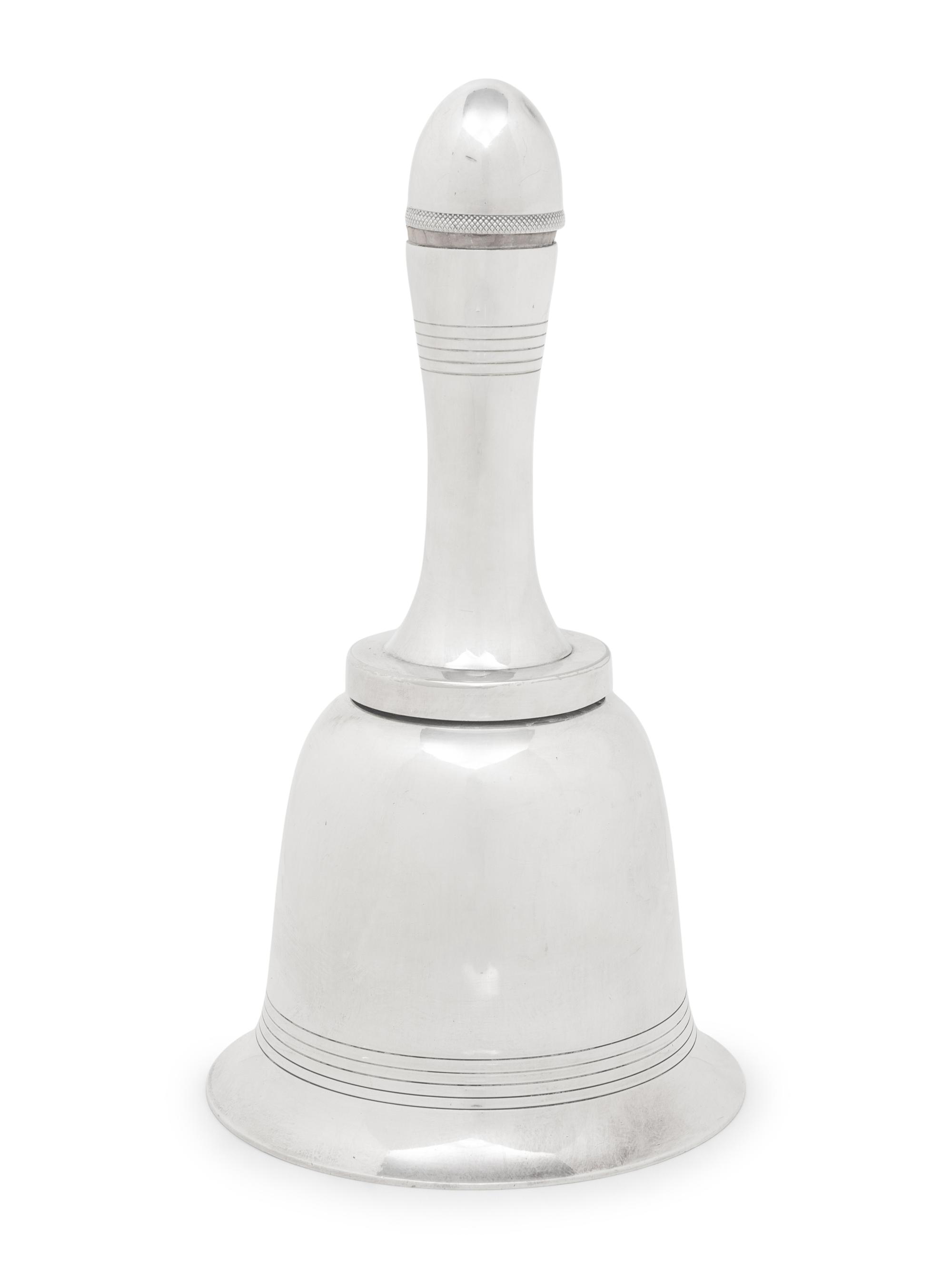 An Asprey Silver-Plate Bell Form Cocktail Shaker