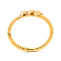 YELLOW GOLD DOLPHIN BANGLE BRACELET