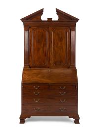 A George III Mahogany Bureau Cabinet
