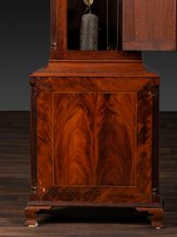 A Rare Federal Inlaid and Pierce-Carved Mahogany Tall Case Clock