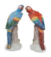 A Pair of German Porcelain Parrot Figures