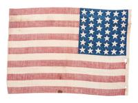 [FLAGS]. A group of 3 American parade flags, incl. 38, 39, and 42-star examples. Ca 1876-1889.