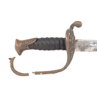 Replica CS Officer's Sword With Etched Blade and Broken Guard