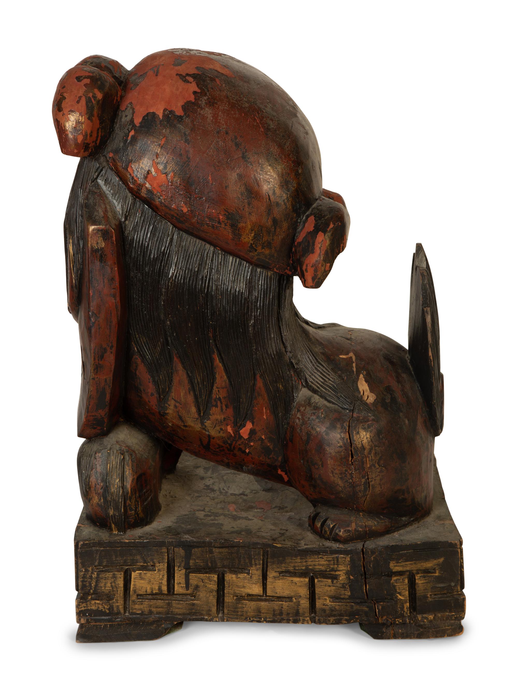A Pair of Stylized Temple Guardian Figures — 20th Century