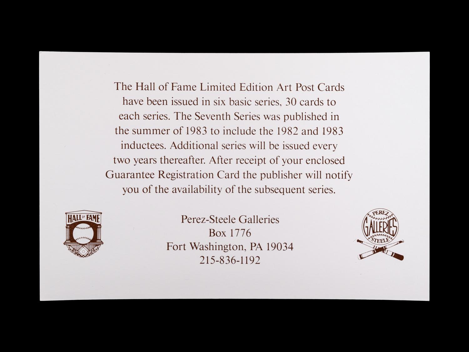 A Complete Run of 1980-2002 Series One Through Fifteen Perez-Steele Baseball Hall of Fame Post Cards
