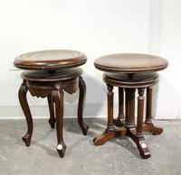 Two Victorian Mahogany Piano Stools Height of first 18 inches. — 19TH/20TH CENTURY