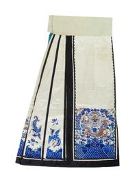 Four Embroidered Silk Apron Skirts