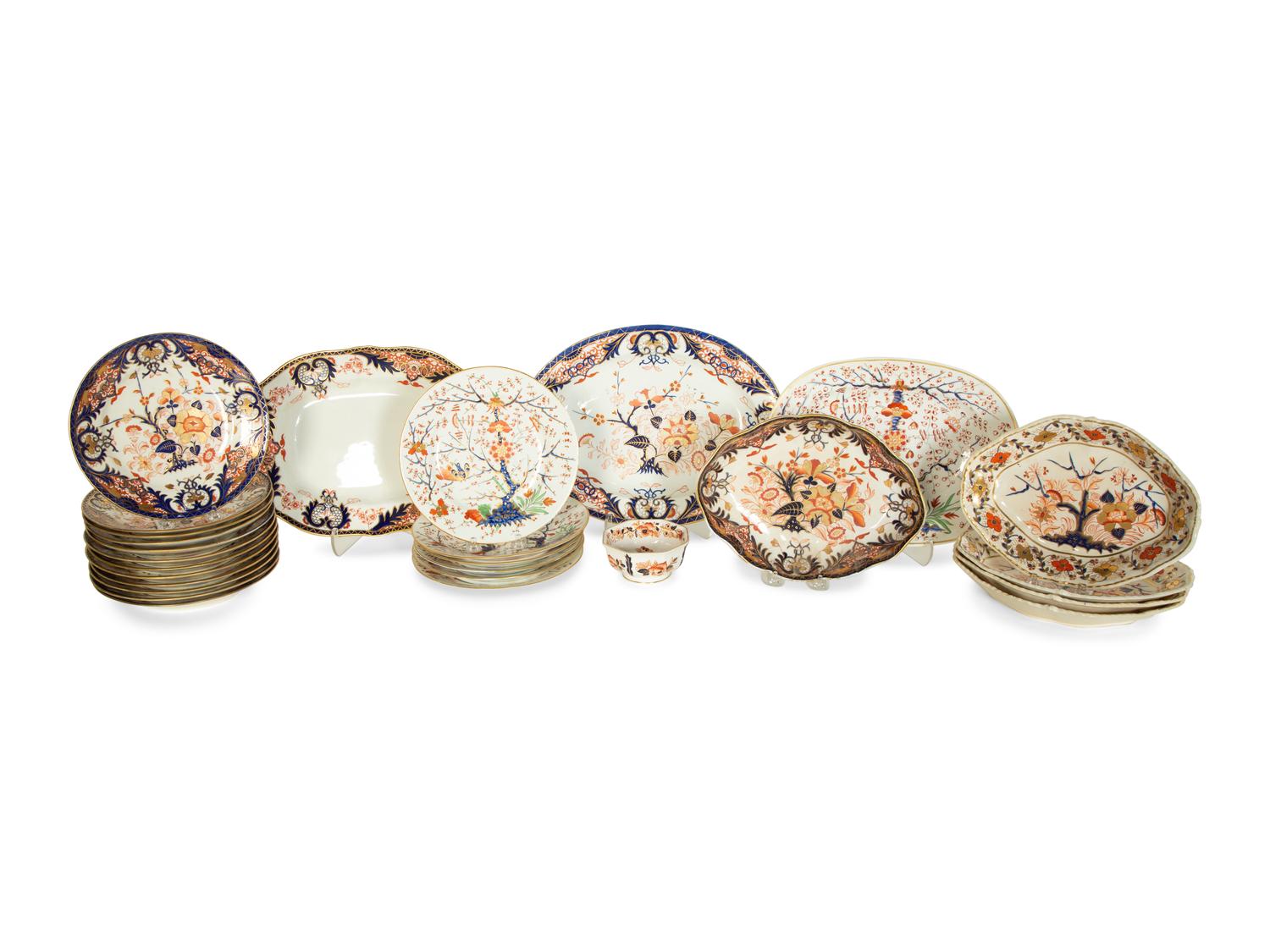 A Collection of Derby Porcelain in the Imari Pattern