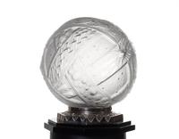 A Muller Freres Frosted Glass Lamp Height of lamp 12 1/2 inches.