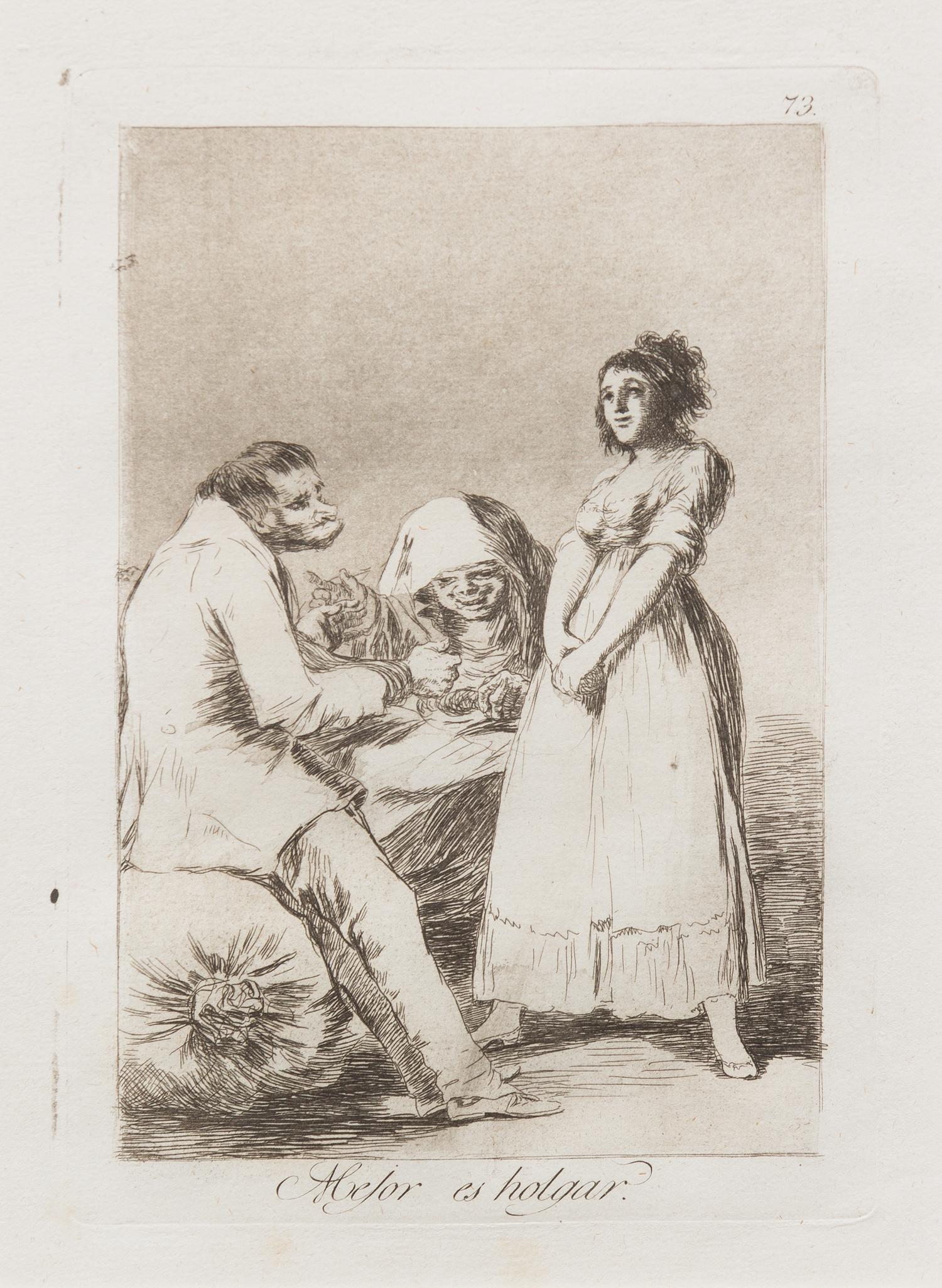 Francisco de Goya, (Spanish, 1746-1828), No te escaparas., Abejor es holgar. and No hay quien nos desate? (pls. 72, 73 and 75 from the