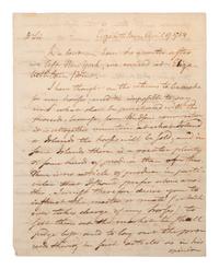 PICKERING, Timothy (1745-1829). Autograph letter signed ("Tim Pickering"), to Peter Anspach and Messr. Wolfe. Elizabethtown, 17 April 1784.