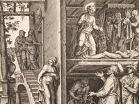 A group of five prints ( Descent from the Cross; The Raising of Tabitha, c. 1550; Untitled (A Saint's Blessing); Untitled (Benediction); Untitled (Saint in a Crowd), c. 1540)