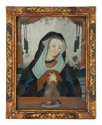Five Continental Reverse Paintings on Glass with Religious Scenes