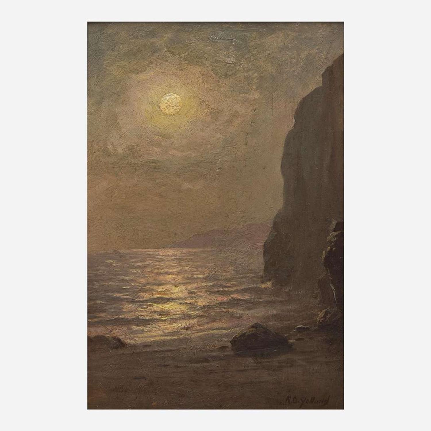 Raymond Dabb Yelland (American, 1848-1900) Moonlit Sea