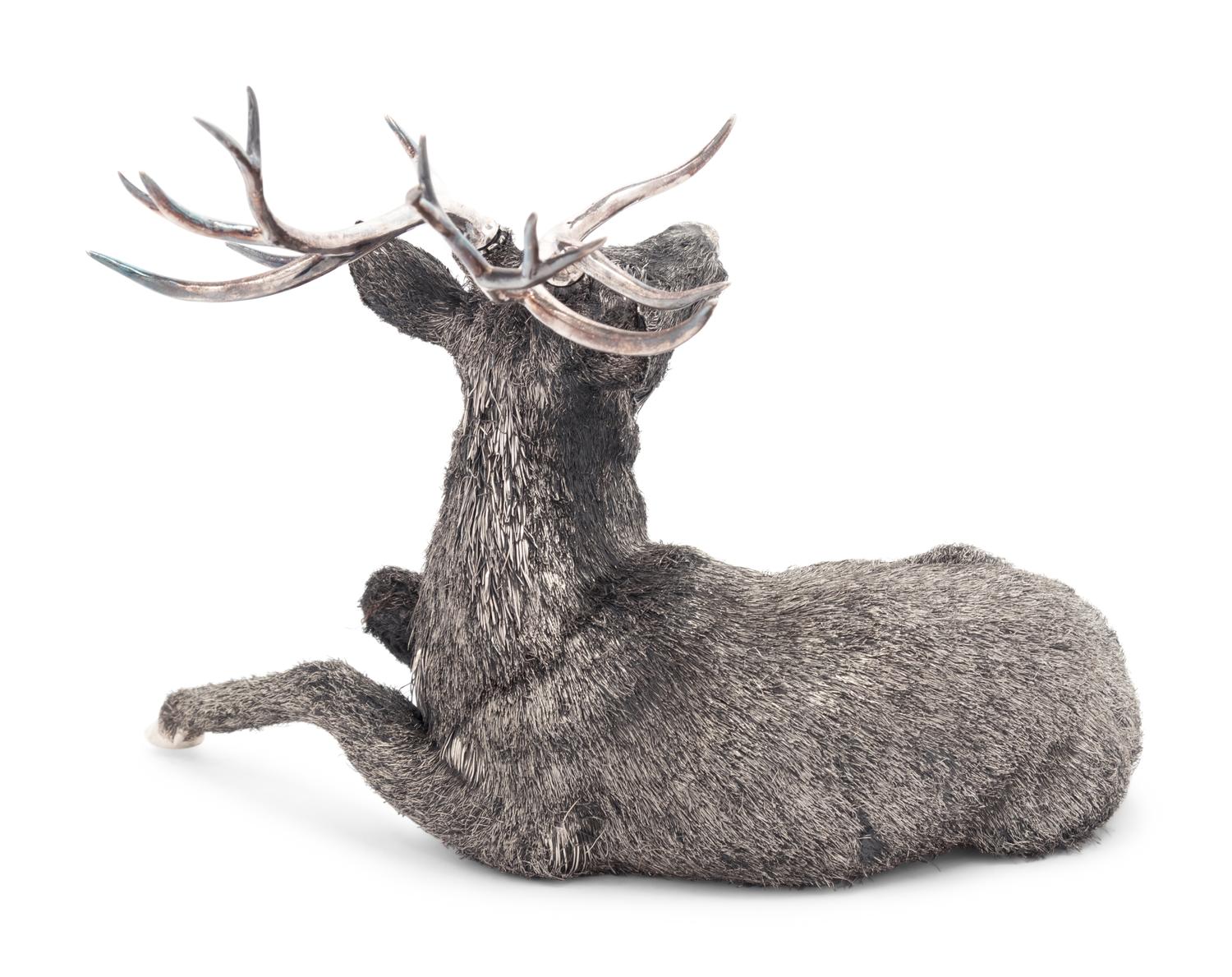 A Buccellati Silver Furry Stag Figure