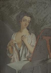 A Continental Reverse Painting on Glass