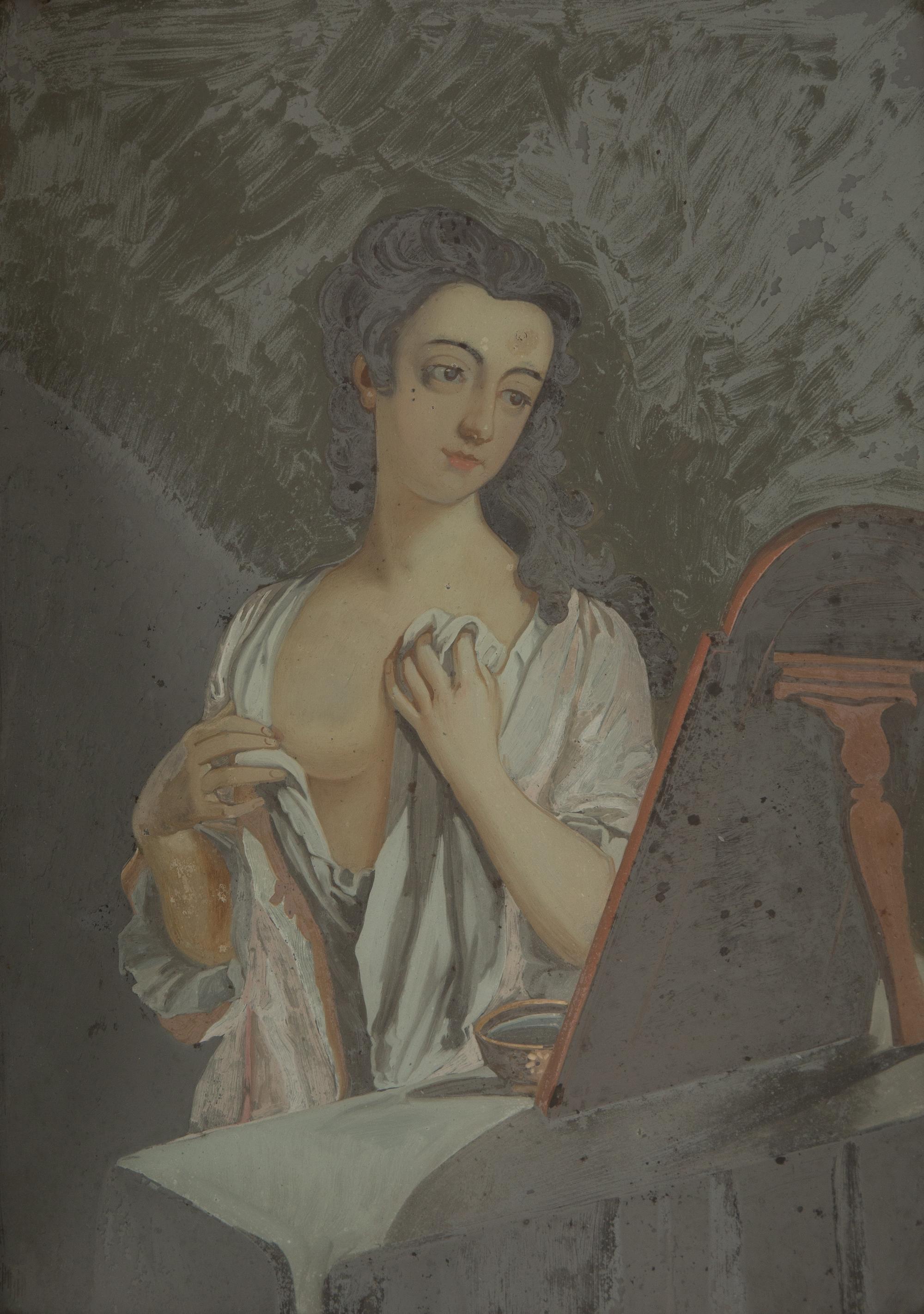 A Continental Reverse Painting on Glass