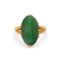 YELLOW GOLD AND JADE RING
