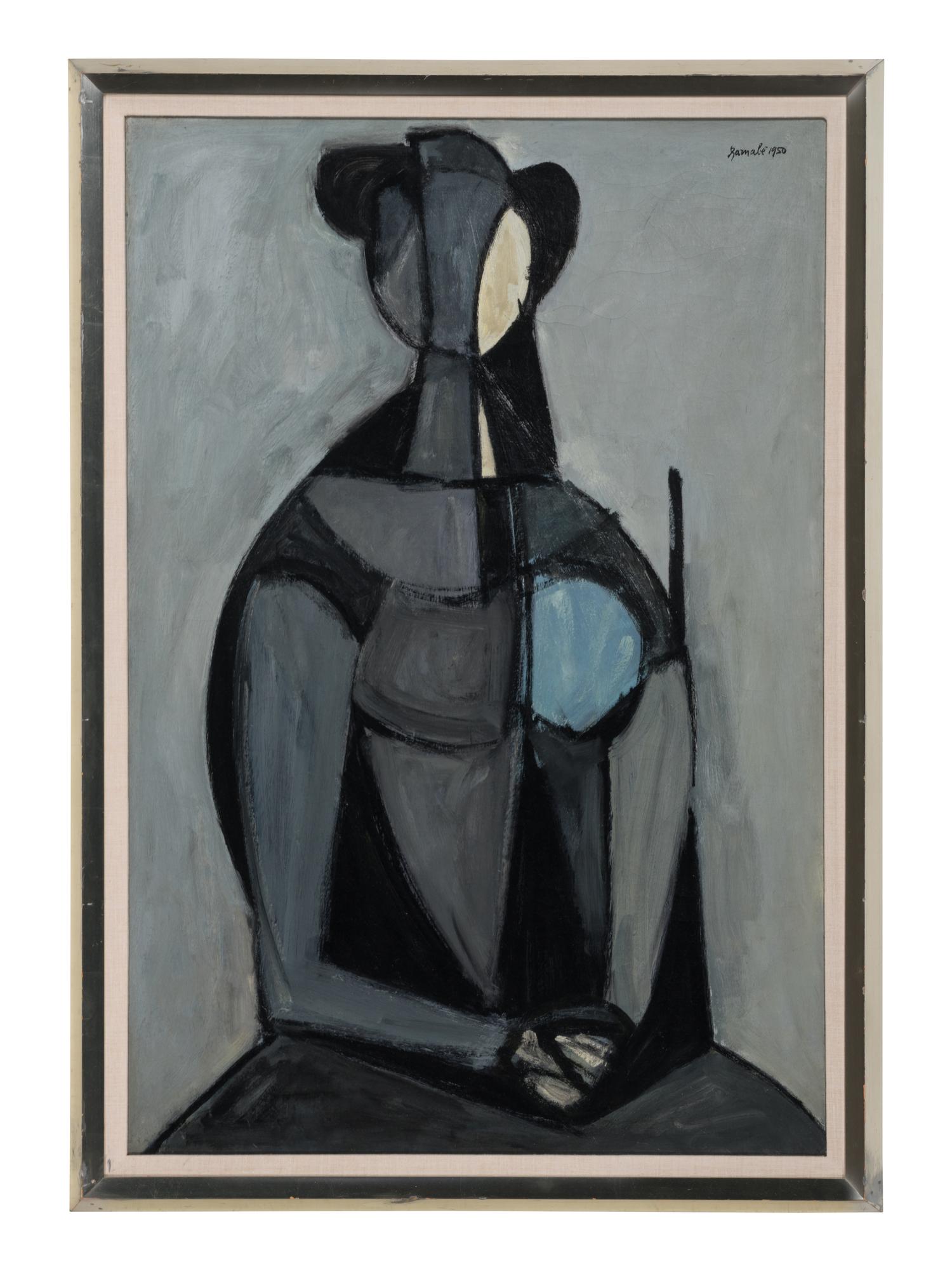 Figura seduta, fondo grigio (Sitting Figure, Grey Background) , 1950