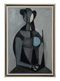 Figura seduta, fondo grigio (Sitting Figure, Grey Background) , 1950