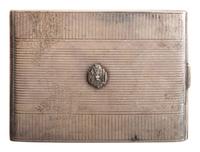 [WORLD WAR II]. Sterling cigarette case with US Naval Academy devices for 1923, 1924, and 1926.