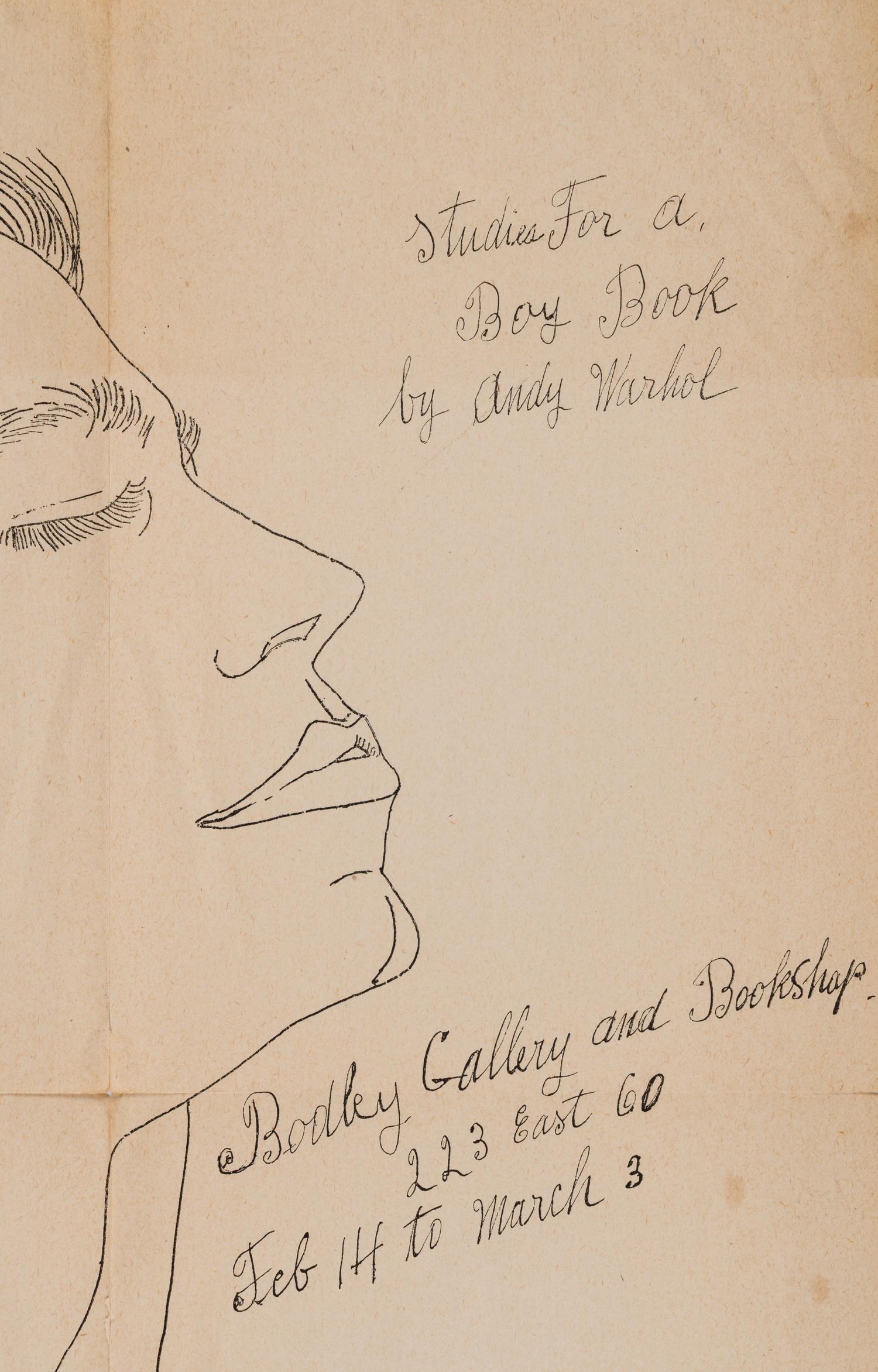 Studies for a Boy Book (Bodley Gallery Announcement) together with another unsigned print by the artist