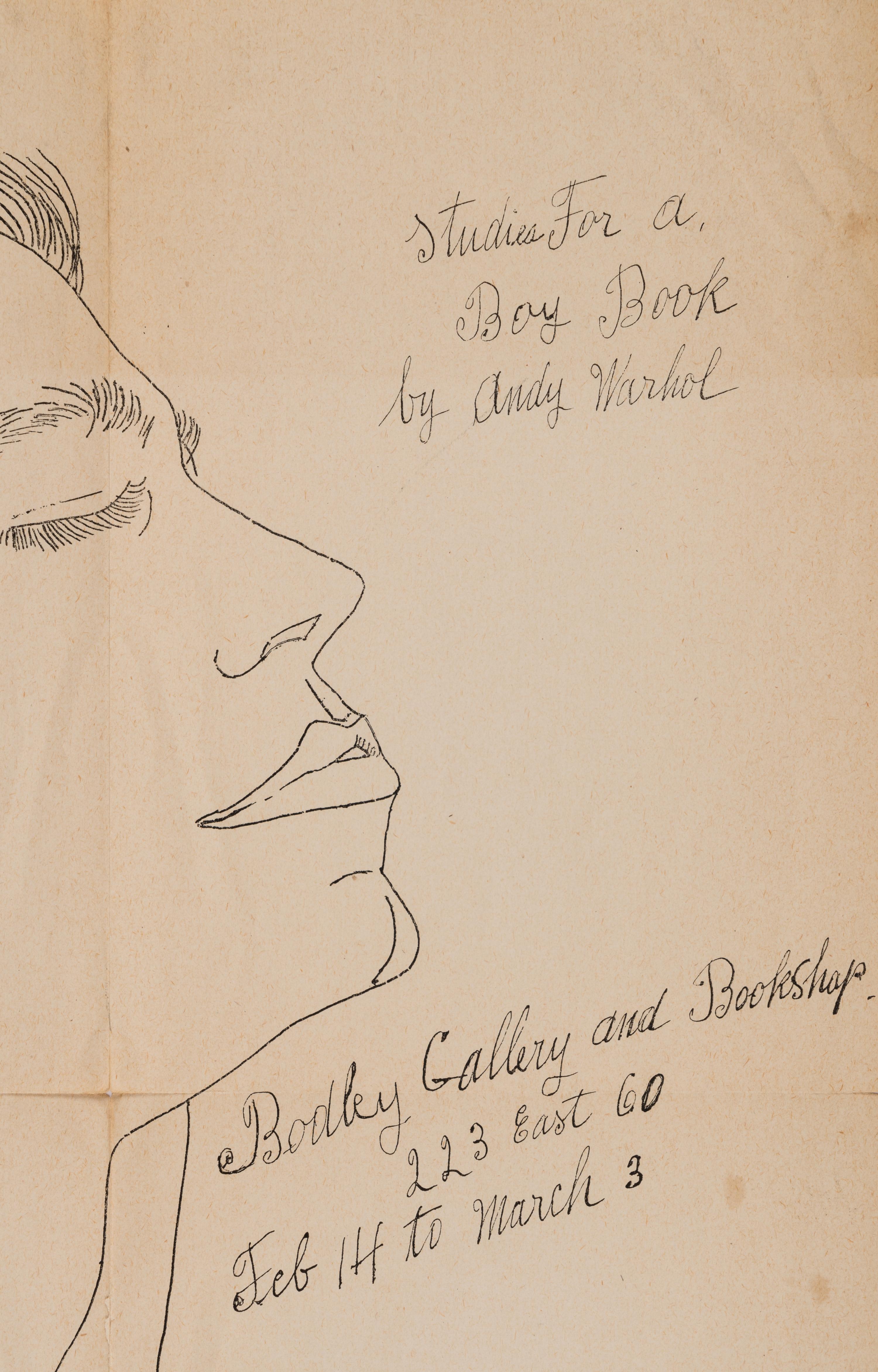 Studies for a Boy Book (Bodley Gallery Announcement) together with another unsigned print by the artist