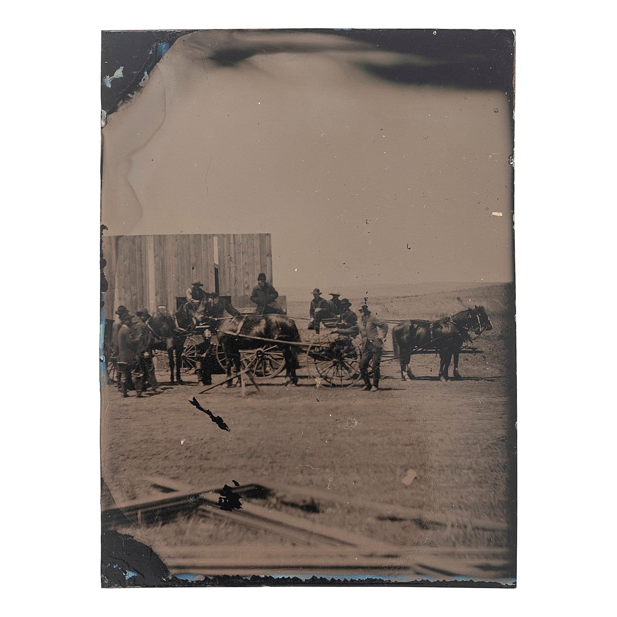 [WESTERN AMERICANA]. A group of 3 tintypes of Western scenes, comprising: