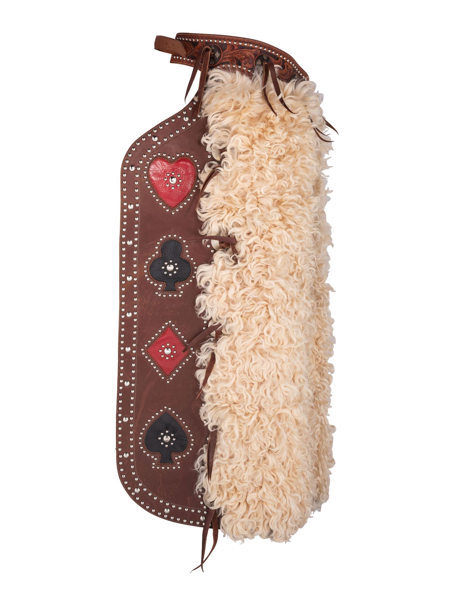 A Pair of Buddie Foster (1956-2006) Card Suit Leather Chaps