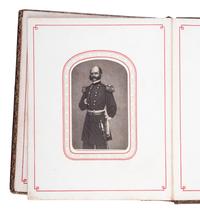 Patriotic album containing 24 engraved CDVs of Union generals. New York: Leavitt & Allen, 1862.