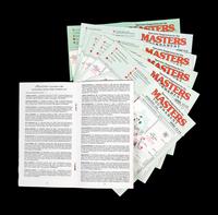 A Group of Masters Golf Tournament Augusta National Spectator Guides and Pairing Sheets Including Tiger Woods' First Appearance,