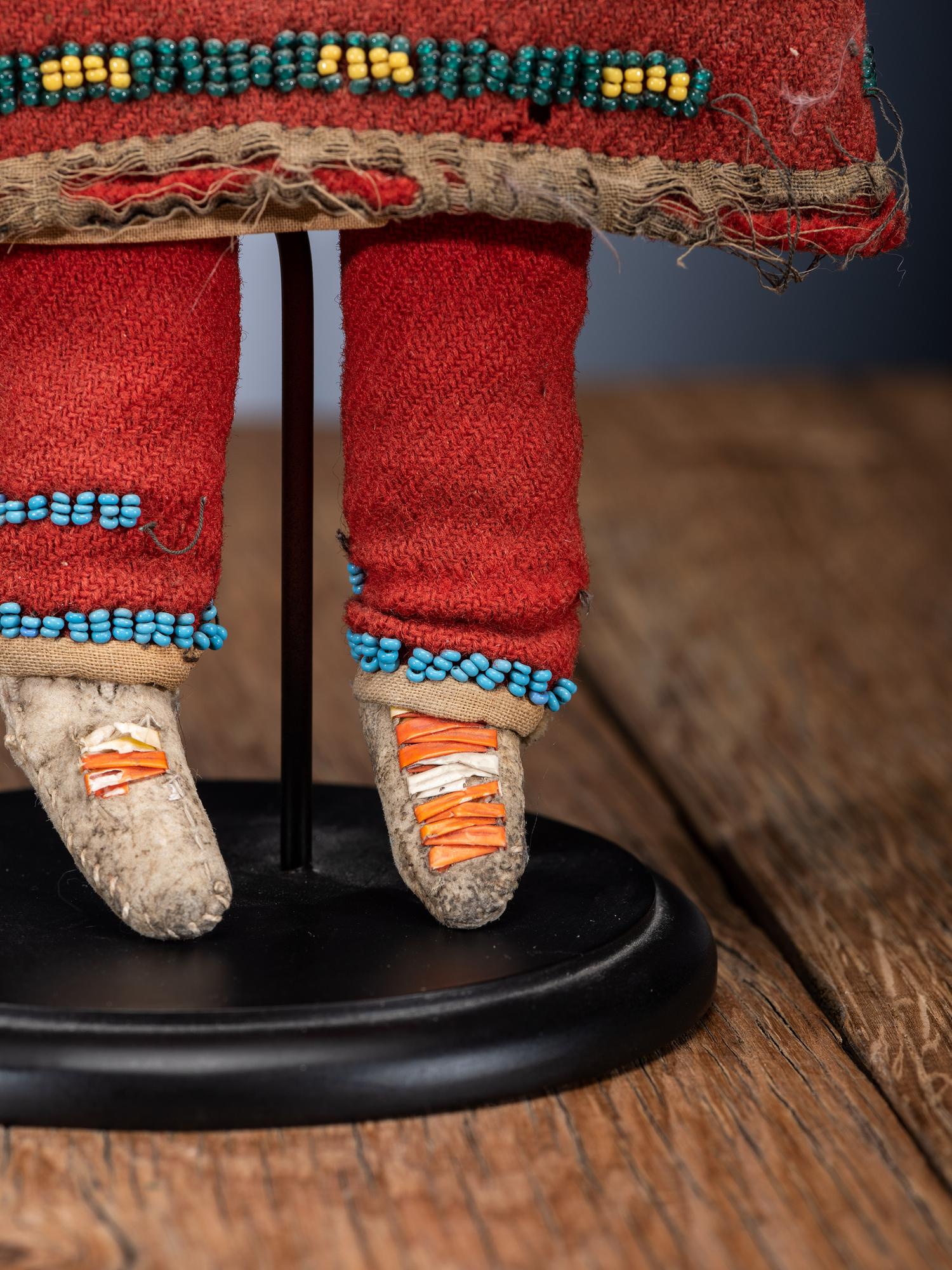 Sioux Doll, with Red Trade Wool Dress