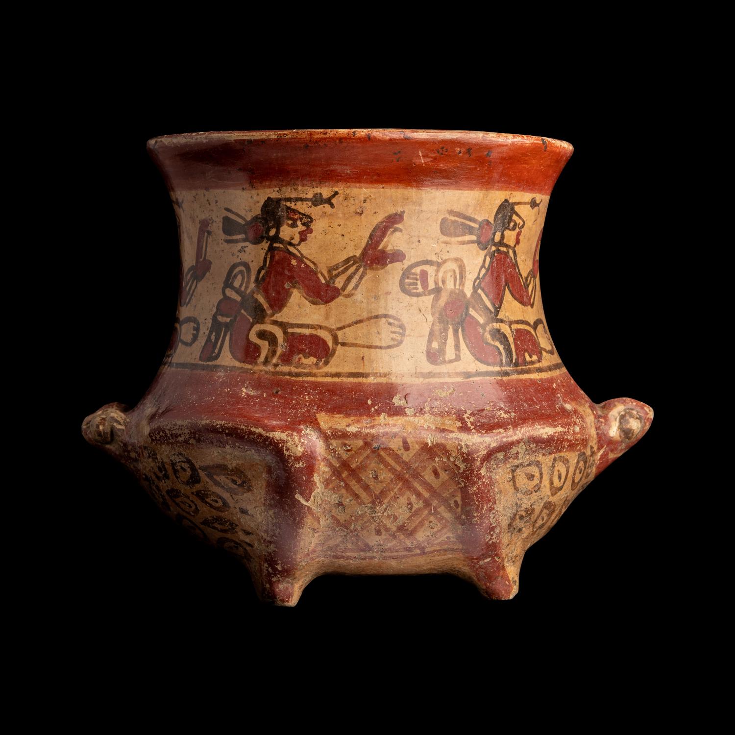 A Maya Polychrome Frog Vessel