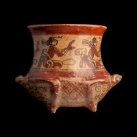 A Maya Polychrome Frog Vessel